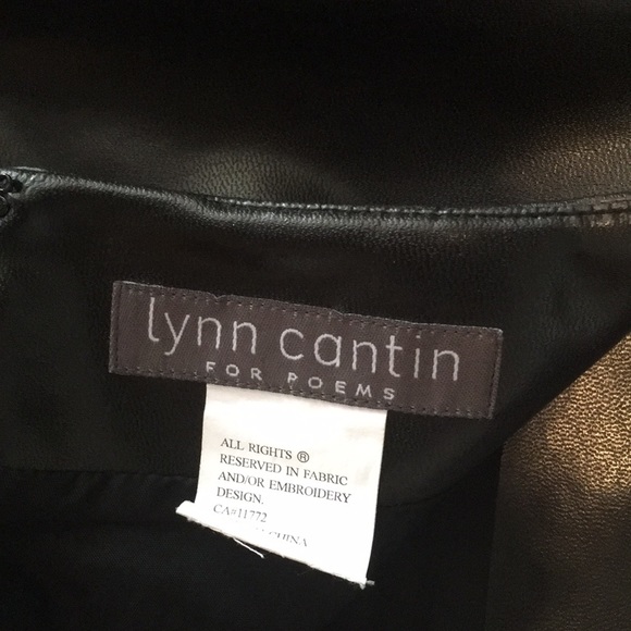 BLACK Lynn Cantin for Poems Faux leather skirt asymmetric hem. Fully lined. - Picture 6 of 8